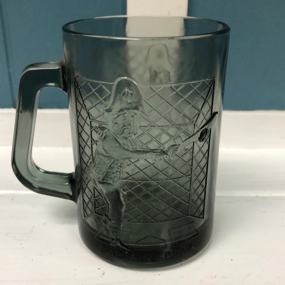 1970's McDonalds Smoked Glass Captain Crook playing Baseball Coffee Tea Mug